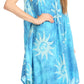 Sakkas Amanda Tie-dye Batik Summer Tank Mid Dress Relax Fit and Soft