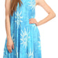 Sakkas Amanda Tie-dye Batik Summer Tank Mid Dress Relax Fit and Soft