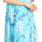 Sakkas Amanda Tie-dye Batik Summer Tank Mid Dress Relax Fit and Soft