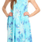 Sakkas Amanda Tie-dye Batik Summer Tank Mid Dress Relax Fit and Soft