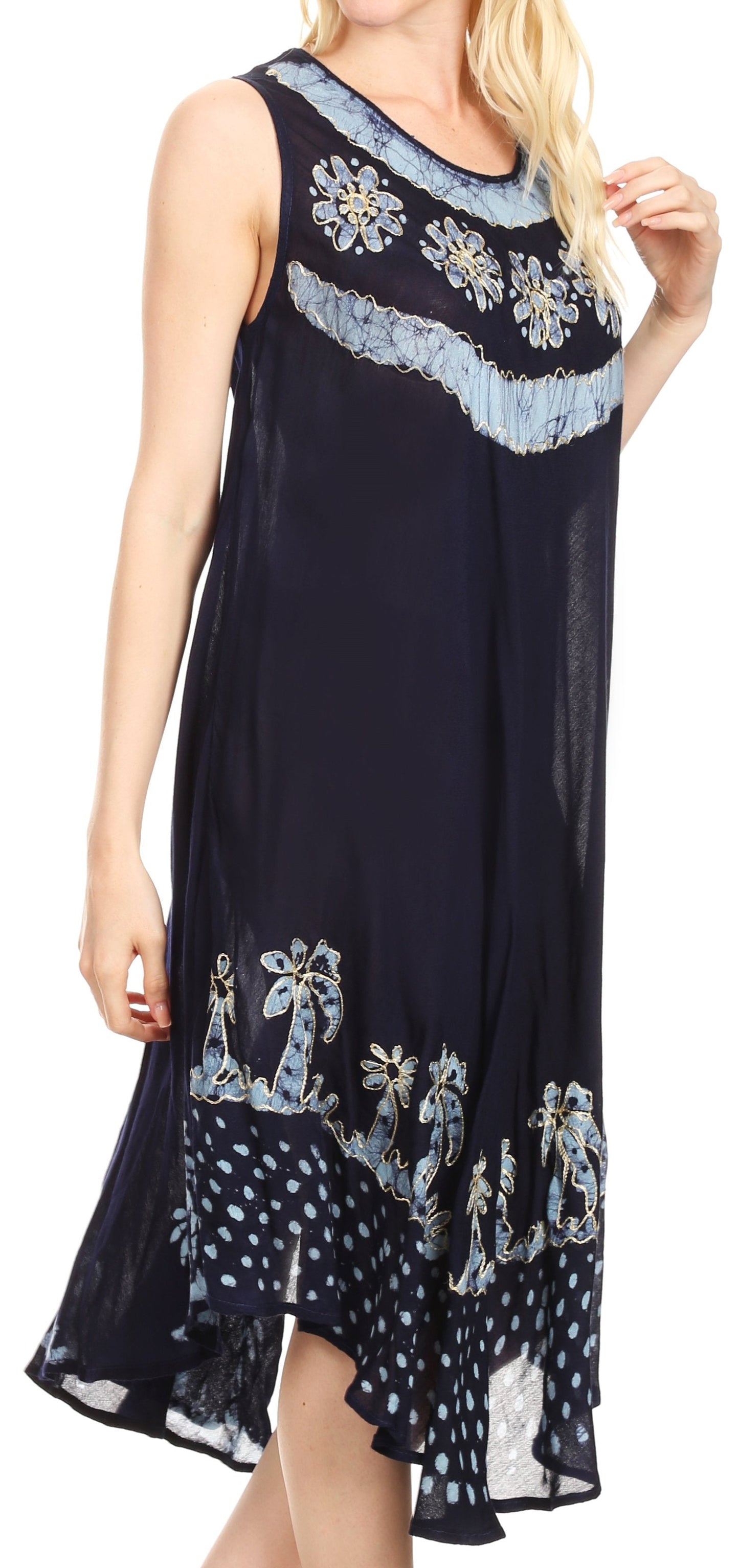 Sakkas Esme Women's Casual Midi Loose Fit Sleeveless Tank Dress Cover-up