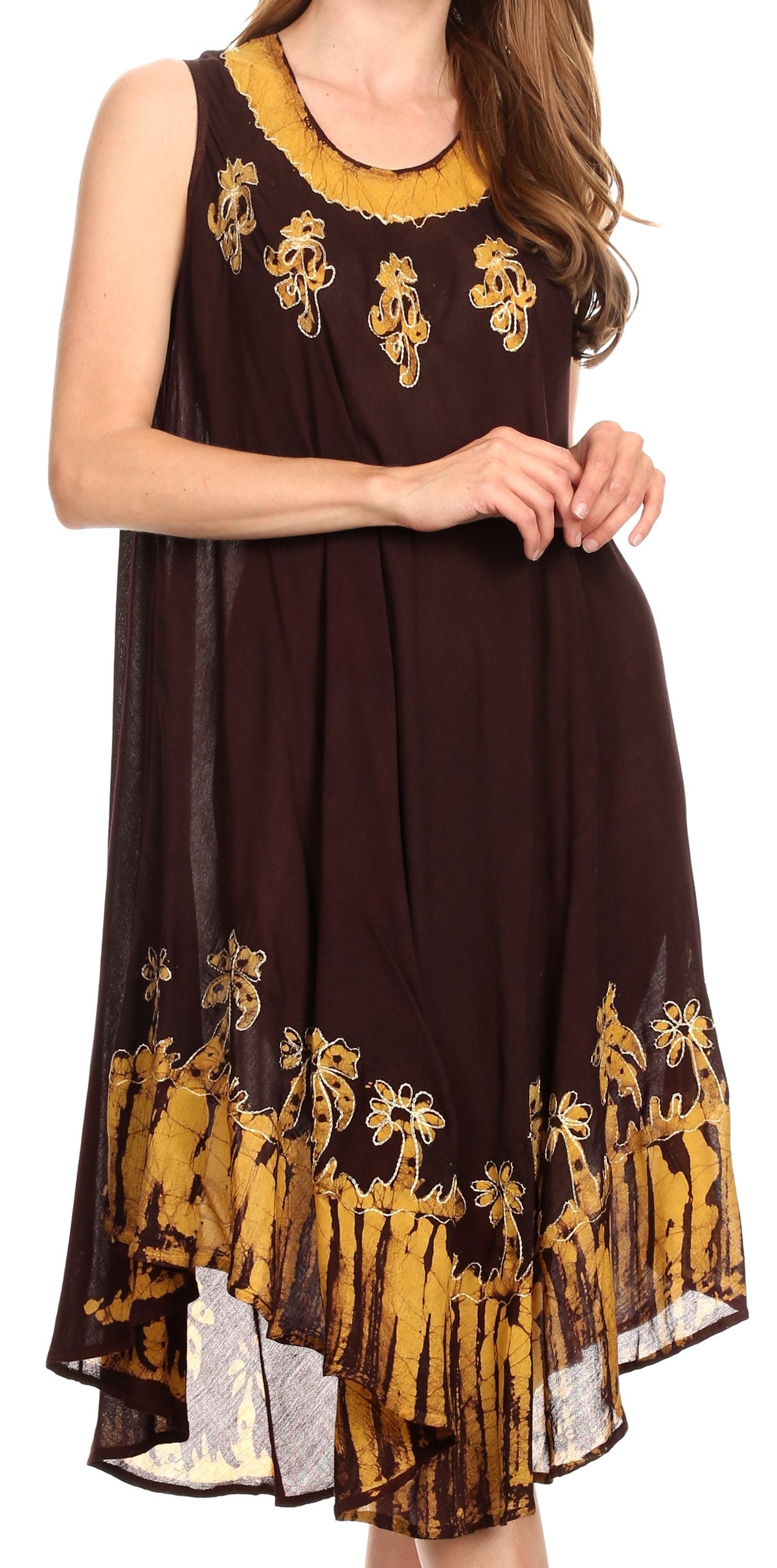 Sakkas Tina Women's Casual Summer Maxi Loose Fit Sleeveless Tank Dress