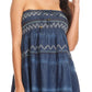 Sakkas Eva Womens Denim Strapless Tube Top Smock Short Sleeveless Dress Chambray
