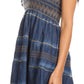 Sakkas Eva Womens Denim Strapless Tube Top Smock Short Sleeveless Dress Chambray