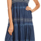 Sakkas Eva Womens Denim Strapless Tube Top Smock Short Sleeveless Dress Chambray