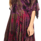 Sakkas Ceren Marble Dye Cascading Corset Dress with Handkerchief Sleeves