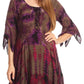 Sakkas Ceren Marble Dye Cascading Corset Dress with Handkerchief Sleeves