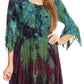 Sakkas Ceren Marble Dye Cascading Corset Dress with Handkerchief Sleeves