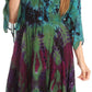 Sakkas Ceren Marble Dye Cascading Corset Dress with Handkerchief Sleeves
