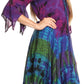 Sakkas Ceren Marble Dye Cascading Corset Dress with Handkerchief Sleeves