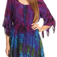 Sakkas Ceren Marble Dye Cascading Corset Dress with Handkerchief Sleeves