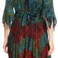 Sakkas Ceren Marble Dye Cascading Corset Dress with Handkerchief Sleeves