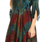 Sakkas Ceren Marble Dye Cascading Corset Dress with Handkerchief Sleeves