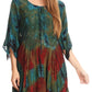 Sakkas Ceren Marble Dye Cascading Corset Dress with Handkerchief Sleeves