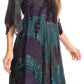 Sakkas Ceren Marble Dye Cascading Corset Dress with Handkerchief Sleeves