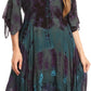 Sakkas Ceren Marble Dye Cascading Corset Dress with Handkerchief Sleeves