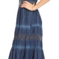 Sakkas Ode Women Boho Maxi Chambray Casual Long Dress Short Sleeve Off Shoulder