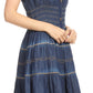 Sakkas Elis Womens Bohemiam Denim Off shoulder Dress Short Casual Smock Sundress