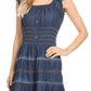Sakkas Elis Womens Bohemiam Denim Off shoulder Dress Short Casual Smock Sundress