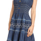 Sakkas Elis Womens Bohemiam Denim Off shoulder Dress Short Casual Smock Sundress
