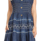 Sakkas Elis Womens Bohemiam Denim Off shoulder Dress Short Casual Smock Sundress