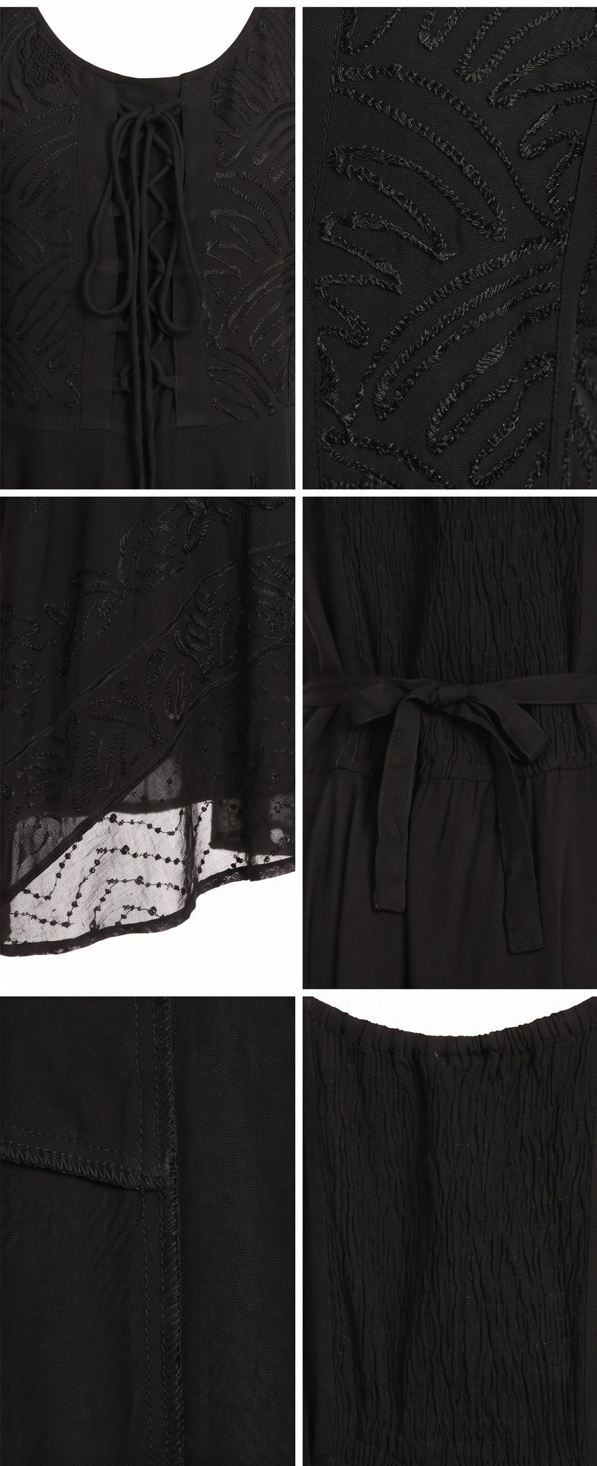 Sakkas Magdilena Stonewashed Corset Front Embroidered Dress