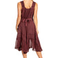 Sakkas Magdilena Stonewashed Corset Front Embroidered Dress