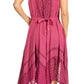 Sakkas Magdilena Stonewashed Corset Front Embroidered Dress