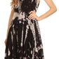 Sakkas Mathilde  Marble Tie-dye Sleeveless Tank Dress Tiered and Corset