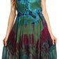Sakkas Mathilde  Marble Tie-dye Sleeveless Tank Dress Tiered and Corset