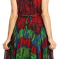 Sakkas Mathilde  Marble Tie-dye Sleeveless Tank Dress Tiered and Corset