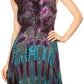 Sakkas Mathilde  Marble Tie-dye Sleeveless Tank Dress Tiered and Corset