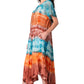 Sakkas Sula Long Laced Tie-Dye Wide Neck Embroidered Boho Sundress Cover Up
