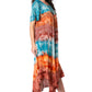Sakkas Sula Long Laced Tie-Dye Wide Neck Embroidered Boho Sundress Cover Up