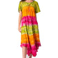 Sakkas Sula Long Laced Tie-Dye Wide Neck Embroidered Boho Sundress Cover Up