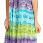 Sakkas Sula Long Laced Tie-Dye Wide Neck Embroidered Boho Sundress Cover Up