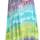 Sakkas Sula Long Laced Tie-Dye Wide Neck Embroidered Boho Sundress Cover Up