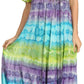 Sakkas Sula Long Laced Tie-Dye Wide Neck Embroidered Boho Sundress Cover Up