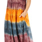 Sakkas Sula Long Laced Tie-Dye Wide Neck Embroidered Boho Sundress Cover Up