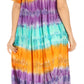 Sakkas Sula Long Laced Tie-Dye Wide Neck Embroidered Boho Sundress Cover Up