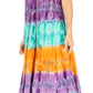 Sakkas Sula Long Laced Tie-Dye Wide Neck Embroidered Boho Sundress Cover Up