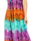 Sakkas Sula Long Laced Tie-Dye Wide Neck Embroidered Boho Sundress Cover Up