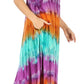 Sakkas Sula Long Laced Tie-Dye Wide Neck Embroidered Boho Sundress Cover Up