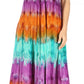 Sakkas Sula Long Laced Tie-Dye Wide Neck Embroidered Boho Sundress Cover Up