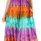 Sakkas Sula Long Laced Tie-Dye Wide Neck Embroidered Boho Sundress Cover Up