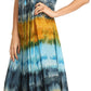 Sakkas Sula Long Laced Tie-Dye Wide Neck Embroidered Boho Sundress Cover Up