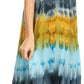 Sakkas Sula Long Laced Tie-Dye Wide Neck Embroidered Boho Sundress Cover Up
