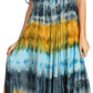 Sakkas Sula Long Laced Tie-Dye Wide Neck Embroidered Boho Sundress Cover Up