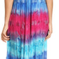 Sakkas Sula Long Laced Tie-Dye Wide Neck Embroidered Boho Sundress Cover Up