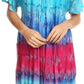 Sakkas Sula Long Laced Tie-Dye Wide Neck Embroidered Boho Sundress Cover Up